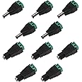 brileze 10 Pack 5.5 mm X 2.1mm Connector 12V DC Power Male Female Barrel Jack Waterproof Connector Screw Terminal Adapter Socket Plug Barrel Power for CCTV Security Camera Led Light Strips