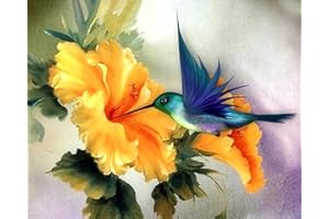 TISHIRON DIY Paint by Numbers for Adults, Bird Paint by Numbers, Flowers Painting by Number, 16X20 Inch Paint by Numbers Kits with Paint Brushes and Acrylic Pigment, Frameless Crafts for Adults Kids