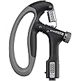 Amazon Brand - Symactive Premium Advanced Electronic Adjustable Hand Grip Strengthener | Forearm & Finger Exercise | For Men & Women | Adjustable Resistance - 10-60 kg | Built-In Counter (Black)