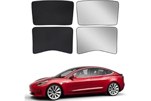 BASENOR Tesla Model 3 Parasole Anteriore e Posteriore Tetto in Vetro Tendine Parasole con Coperture Riflettenti per Lucernario Set di 4 Modello 3 2017-2020