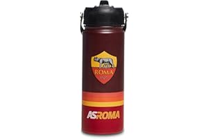 Seven AS Roma Borraccia Termica da 500 ml, Giallo Rossa, in Acciaio Inox Interno Esterno - Mantenimento Temperatura fino a 24h