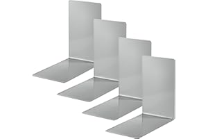 Alco-Albert 4301-29-4 - serre-livres en métal, 4 pièces, gris, 14 x 14 x 8,5 cm, pour l'école, le bureau et la maison