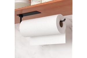 ‎NIFFGAFF Schwarz KüChenrollenhalter Ohne Bohren Kuchenroller Halter，Selbstklebend Praktisch Rollenhalter Unter Schrank FüR KüChe Aufbewahrung & Organisation KüChenrollenhalter Wand