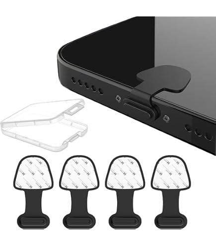 Lot De 5 Bouchons USB-C Anti-poussière - Noir, Silicone, Universel Android