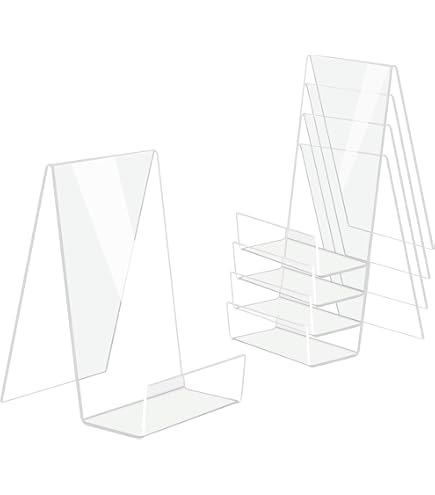 6 Porte-Livres En Acrylique Transparent OctBird - Supports Livres Polyvalents Pour Bureau, Maison Et Décoration (10x10x13 Cm)