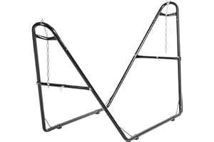 VEVOR Support de Hamac Portable, Charge 250 kg, Cadre Universel en Acier pour Hamacs 2,3-3,9 m, Réglable, Robuste, avec Chaîne, Crochet, Sac de Transport, pour Hamac 2 Personnes, Extérieur, Intérieur
