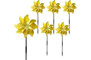 Anyingkai Mulino a Vento Repellente per Uccelli,Repellente per Uccelli Girandole,Allontanare Gli Uccelli,Dispositivo di Controllo Riflettente,Mulino a Vento Riflettente (oro-6)