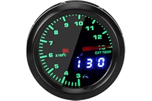 ODIPPO Exhaust Gas Temperature EGT Gauge Pyrometer Kit 12V 20LEDs