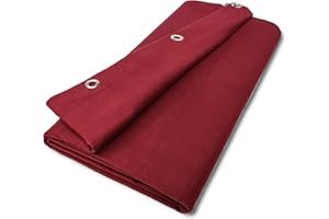 ‎MOLTONMARKT B1 Bühnenmolton konfektioniert – Molton-Vorhang aus Baumwolle, blickdichter Verdunkelungsvorhang mit 16er Ösen, ideal für Film, Foto, Theater und Event – 5 x 3 m, 300g/m2, Bordeauxrot