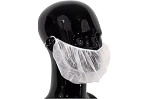 XARA Cubre Barba Desechable con Elástico tras Nuca - Pack 100 - Color Blanco - TNT 12g - Cubre Barba Cocina - Transpirable y Resistente – Hipoalergénicos y Reciclables