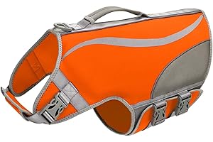 BOTEWO Giubbotto Salvagente per Cani di Medio Taglia: Giubbotto Salvagente Regolabile con Maniglia di Salvataggio, Giubbotto da Nuoto per Cani di Sicurezza in Acqua per Piscina, Spiaggia, Barca