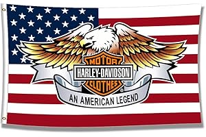 Kasflag Harley Banner Flag Davidson Logo (3x5ft, Anti-fade Poly, 150D) For Boys Room/Saturday Night Party/Man Cave