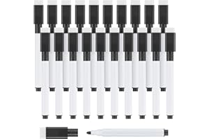 OFFCUP Pennarelli per Lavagna Bianca, 20Pcs Marcatore Cancellabile, Pennarelli Magnetici per Lavagna, Whiteboard Markers, Pennarelli per Lavagna Bianca Cancellabile per Scuola Casa Ufficio, Nero