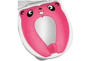 [Upgrade Version] Riduttore Water Bambini - RIGHTWELL Portatile Pieghevole Per WC Viaggio Materiale in PP con Borsa per il Trasporto (Rosa)