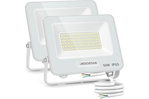Aigostar Faretto LED da Esterno 50W, 4500LM, Faretti LED Esterno luce bianca 6500K, Luce di Sicurezza Impermeabile IP65, Per Giardino, Cortile, Garage, Corridoio, Confezione da 2