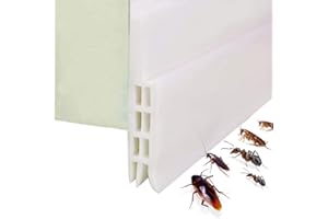 EXTSUD Bas de Porte Adhésif 100cm x5cm Souple Silicone Isolant Phonique Thermique Blanc Bande d'étanchéité Anti Bruit Poussière Stop à l'air Froid Anti Souris Insectes