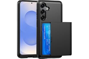 SZSSZSM Plånbok för Galaxy S25 Fodral med Korthållare, Svart | Dubbelbottnad, Militärklassat Skydd, Stötsäkert, Dolda Kortpla