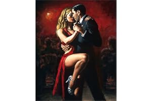 YEESAM ART Stationery Intimate Lovers Dancing Romantic Atmosphere, Paint by Numbers 16x20 inch DIY Painting Kits for Home Wall Decor (Lovers, Framed)