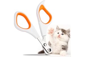 SUPERNIGHT Pet Claw Scissors, Cat Nail Clipper Safe Cat Claw Cutters with Positioning Hole Pet Nail Trimmer for Any Small Pet Kittens Puppies Hamsters Rabbits ect. (Single hole)