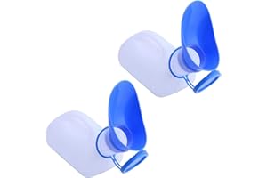 XCSJ 2 Pcs Orinal Portátil Botellas De Inodoro Urinario De Plástico Orinal Para El Hombre y Las Mujeres Botella De Orina Al Aire Libre Con Tirador Para Automóvil Viaje Al Aire Libre Emergencia, 1000Ml
