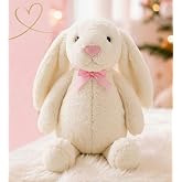 Uyku Arkadaşım PAPYONLU Uzun Kulak Bunny Peluş Tavşan 65 cm Beyaz