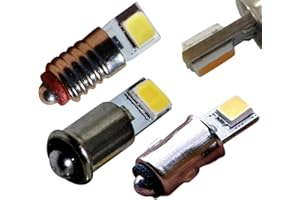 LED-MAFIA 9 x żarówka LED 10-24 V MS4 / BA5S / E5.5 oprawa biała model kolejka Volt żarówka AC DC przy ok. 30 lumenów (ciepła biel, E5,5)