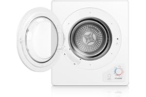 5KG Small Tumble Dryer, FOHERE Vented Dryers for Apartments and Small Home, 1200W Vented Tumble Dryer with Vent tube, 5 Automatic Drying Modes, White
