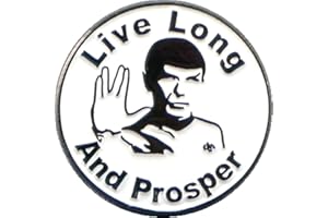 MAINLY METAL Distintivo di Pin dello smalto del metallo Rotondo Trek Vulcan Spock Salute Vivo Lungo E Prosper