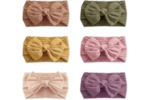 GIDWRIY 6 Pezzi Fascia Capelli Neonata Fiocco,Fascetta Neonata Nylon,Fasce Testa Bimba,Fasce per Capelli Bambina,Baby Headband,Baby Hairband,Accessori Capelli Bimba per Bambini Neonati