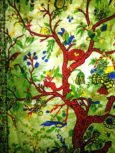 Traditionelle Jaipur Tie Dye indischen Wandteppich, Motiv Baum des Lebens Wandbehang, Hippie Poster, Boho Wohnheim Dekor, Bohemian Art Wand - 2