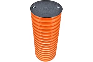 DYKA Megaastore KG Steigrohr Schachtrohr Wellrohr DN315 Länge - 1m Kanalschacht Kanalrohr Abwasser (DN 315) | mit PP Schachtdeckel, Abdeckung DN315 Druckklasse A15-1,5 Tonne