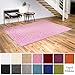 Produktbild Shaggy-Teppich | Flauschige Hochflor Teppiche fürs Wohnzimmer, Esszimmer, Schlafzimmer oder Kinderzimmer | einfarbig, schadstoffgeprüft, allergikergeeignet (Rosa, 40 x 60 cm)