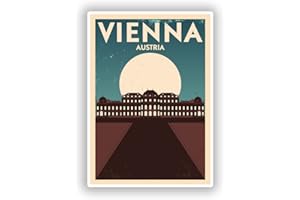 DESTINATIONVINYL Lot de 2 Autocollants en Vinyle pour Bagages de Voyage Motif Vienna Autriche 10 cm/101 mm