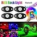 AMBOTHER LED Unterbodenbeleuchtung 4 Pods Multicolor Neon LED Licht Kits RGB mit Bluetooth Controller Timing Funktion Musik Modus für Autos Truck Außen 4 Wheeler ATV SUV Jeep Mine Boot Motorrad Wasserdicht Stoßfest