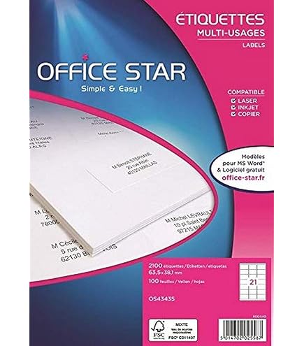 Stampante Etichette Adesive Scuola Etichette Adesive In Carta Riciclata Laser Permanenti 63 5 X 38 1 Mm 21 Et Fg 1065317 - Foto 6