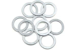 sourcing map 10 unids Aceite Aplastar Arandelas de Drenaje Tapones de 20mm ID. 28mm od. aleación de Aluminio