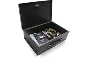 Honeywell Ognioodporna stalowa skrzynka bezpieczeństwa 5 l z 2 kluczami czarna