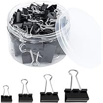 16 Clip Metalliche Fermacarte 38mm - Per Ufficio, Scuola, Organizzazione Carta - Foto 8