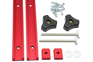 Iverntech 2er-Set Rote 800 mm Aluminium T Track T-Nutenschienen mit M8 Schieber, M8 Schrauben mit Knaufschrauben, selbstschneidenden Schrauben für Holzbearbeitungsschablonen