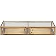 Creative Co-op Storage Box, Brass Metal Glass