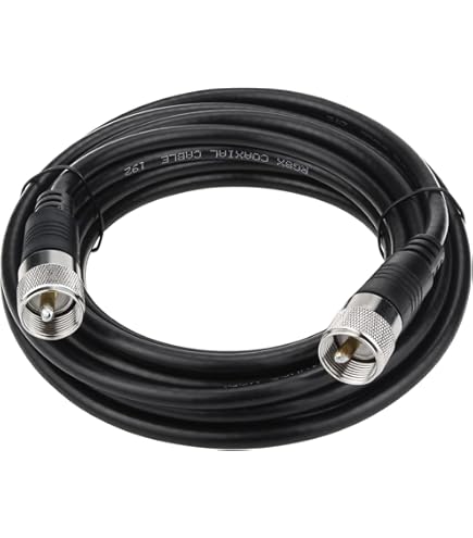 Cavo Coassiale Astatic RG8X Mini 18 Piedi (5,5m) – Schermato, PL259, Stivali Antiumidità, Grigio - 2