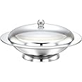 Pradeep Sabrina Serving Dish with Base, 25 cm Size, Gold Ring