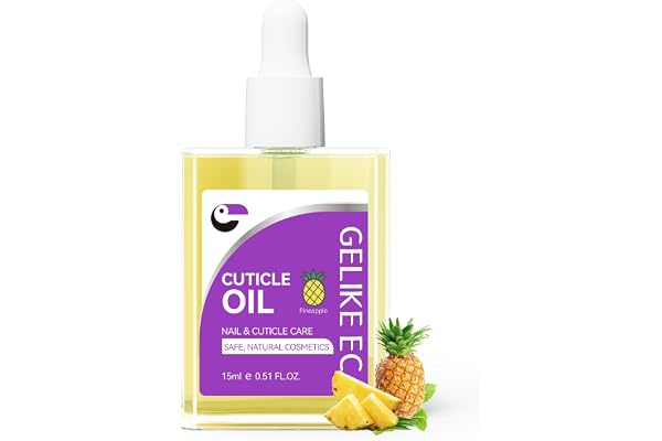 Gelike EC Huile pour Cuticules 15 ML - Soin Cuticules à Absorption Rapide - Parfum Naturel Ananas pour Hydrater et Réparer les Ongles Secs et Abîmés