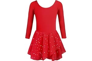 Trudge Ropa de Ballet para Niñas - Vestido Manga Corta de Algodón con Leotardo y Falda Tutú - Traje de Baile
