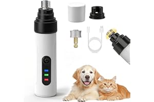 Ntrjtrss Lima Uñas Perro Actualizado, Lima De Uñas Eléctrica Súper Silencioso Limas de Uñas Recargable Lima uñas Perro Grandes, Medianos y Pequeños