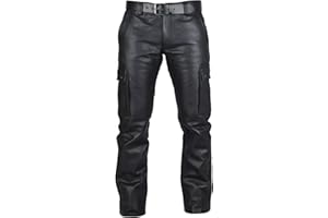 RUMAOZIA Herren Kunstleder Hose Motorrad Biker Hose Rock Punk Lange Slim Fit Biker Lederhose Stretch Dünn Leder Hosen Nightclub Bleistift Hose Casual Straight Leg Kunstleder Hose Clubwear