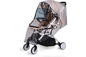 Neyared Universal Rain Cover for Pram Stroller Pushchair, Black Rain Covers for Protection Against Rain Snow Wind Mosquitoes