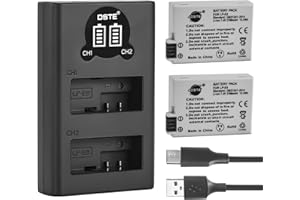 DSTE ELECTRON DSTE LP-E8 Batterie Rechargeable (Paquet de 2) et Chargeur Double USB Smart LED Compatible avec Canon EOS 550D 600D 650D 700D Kiss X4 X5 X6i X7i Rebel T2i T3i T4i T5i