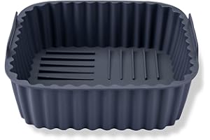 Fackelmann Stampo per Friggitrice ad Aria Quadrato in Silicone 15 cm, Teglia Contenitore Riutilizzabile Antiaderente, Fino a 230°C, Manici per Forno a Microonde, Friggitrice ad Aria e Lavastoviglie