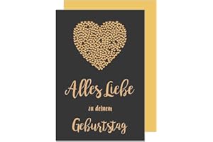 ‎EDITION SEIDEL Edition Seidel Premium Geburtstagskarte mit Goldprägung und Umschlag. Glückwunschkarte Grusskarte Billet Karte Geburtstag Happy Birthday Mann Frau Sprüche Gold (G2332 SW022) (Design 2)